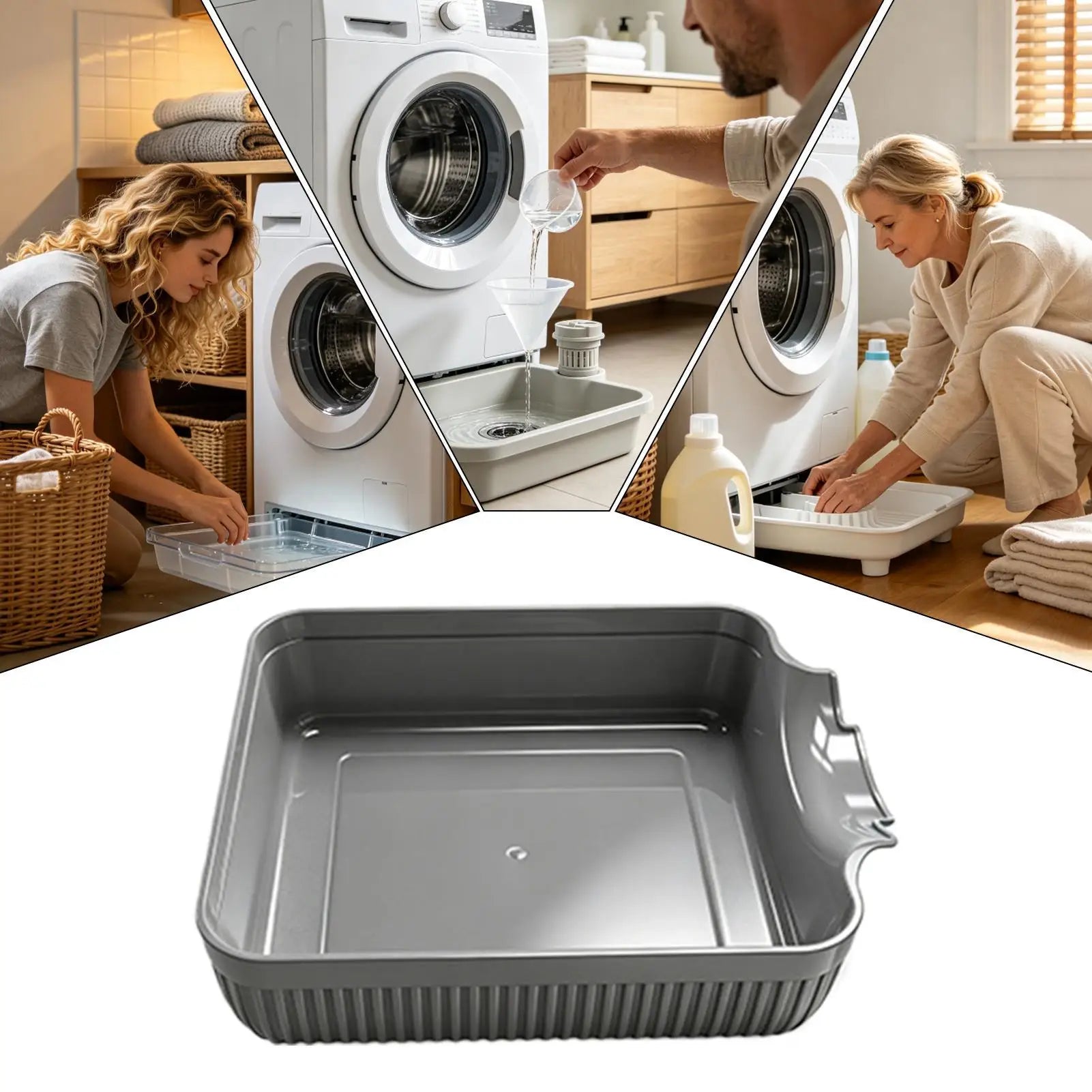 Washing Machine Drain Tray Front-mounted Universal Heavy Duty Guide Washing Machine Funnel for Washer Water Drip Replacement Qme