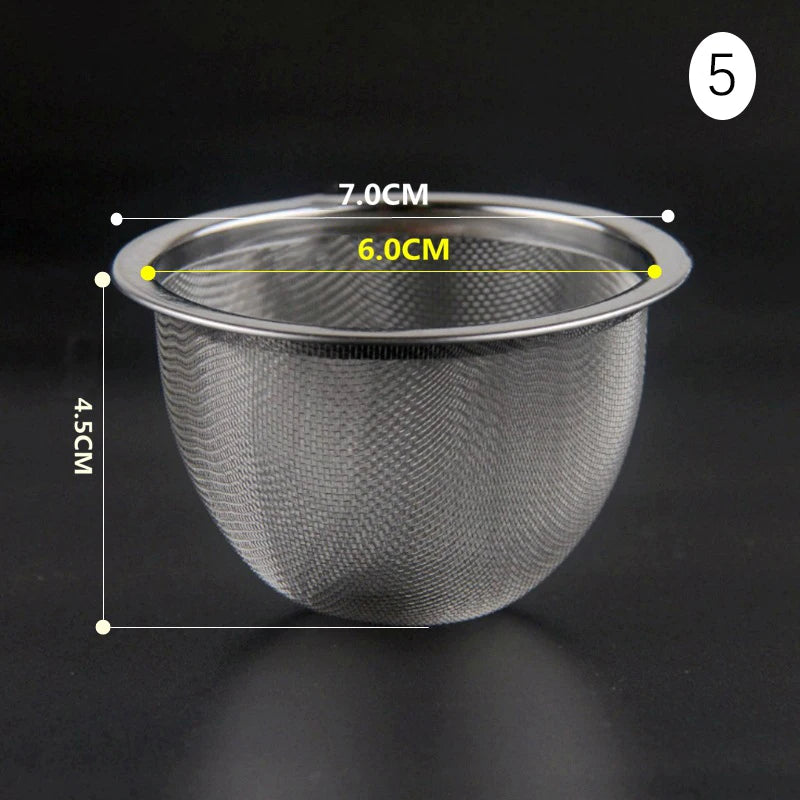 304 Stainless Steel Reusable Tea Infuser Tea Strainer Teapot Loose Tea Leaf Spice Tea Filter Kitchen Accessories Qme 5