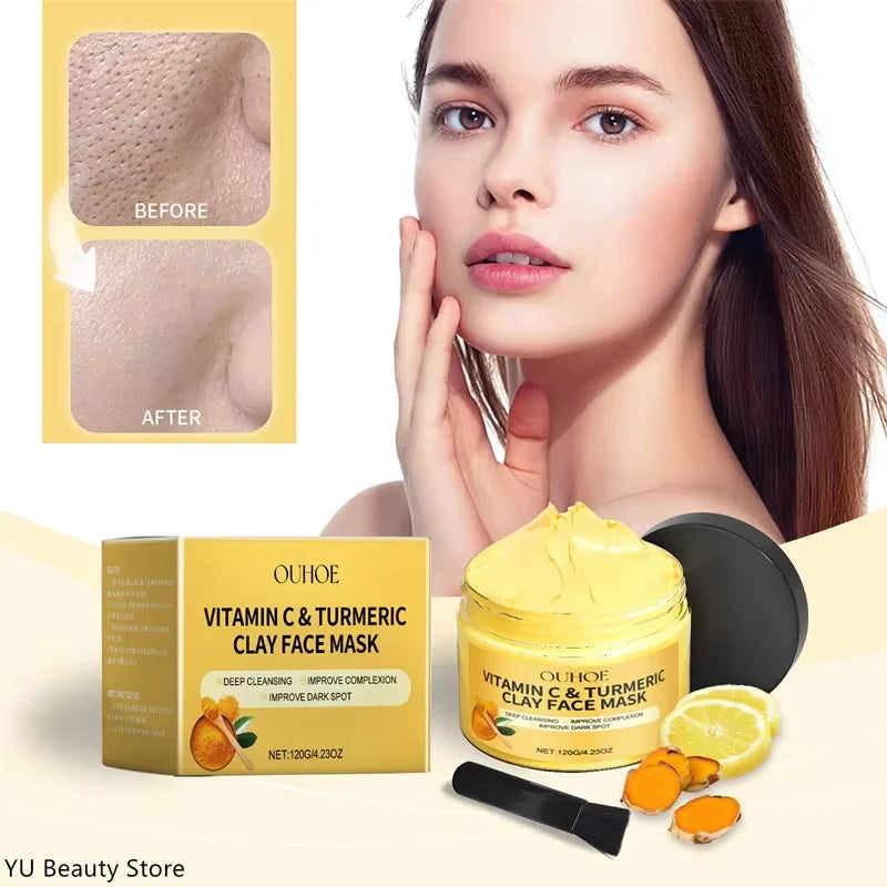 Vitamin C Exfoliating Facial Mask Shrink Pore Brightening Turmeric Exfoliating Facial Mask Improve Pore Deep Cleaning Facialmask Qme
