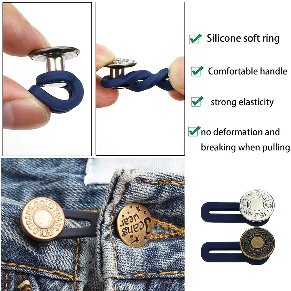 Universal Button Collars Extender Women Jeans and Pants Button Extenders Instant Belt Extension Solution Waist Expansion Button Qme
