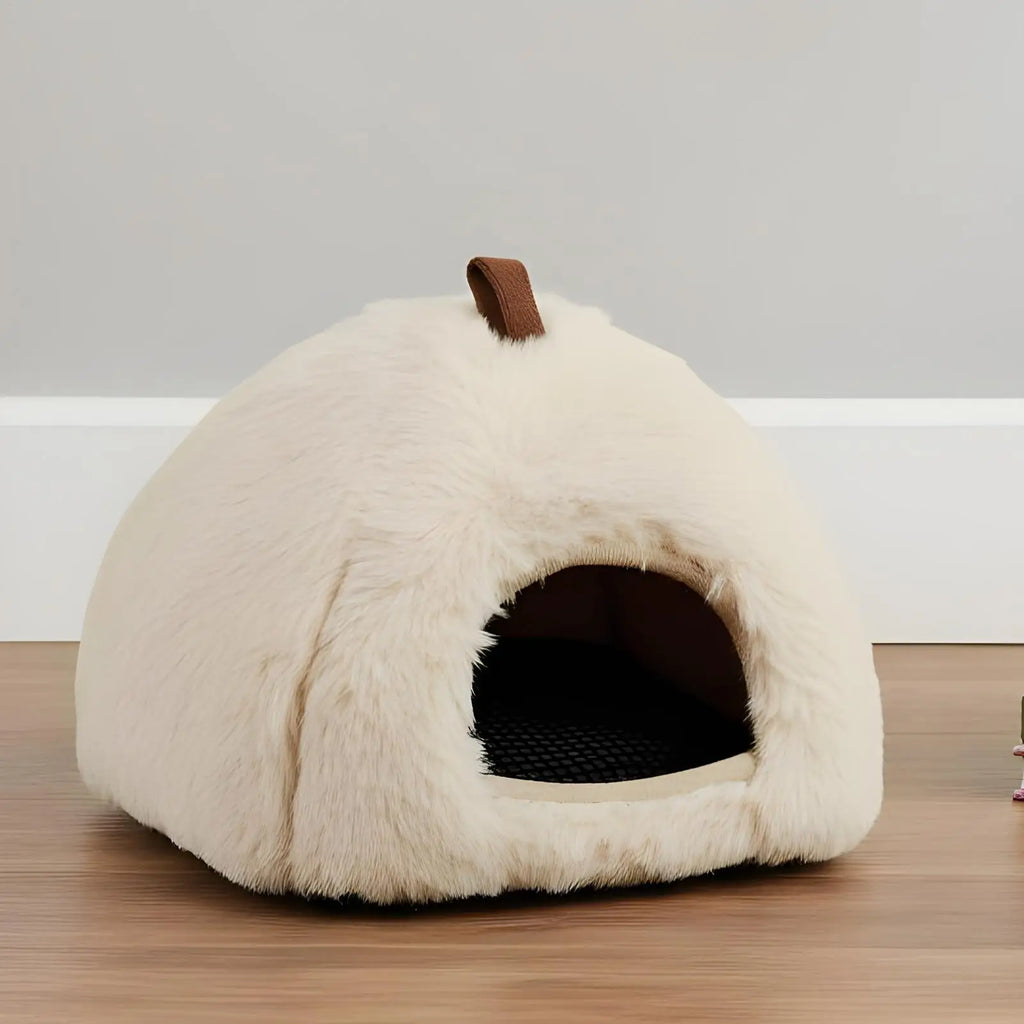 Hamster House Pet Plush House Winter Warm House with Hook Inner Pad Detachable Bottom Anti slip for Rest Qme