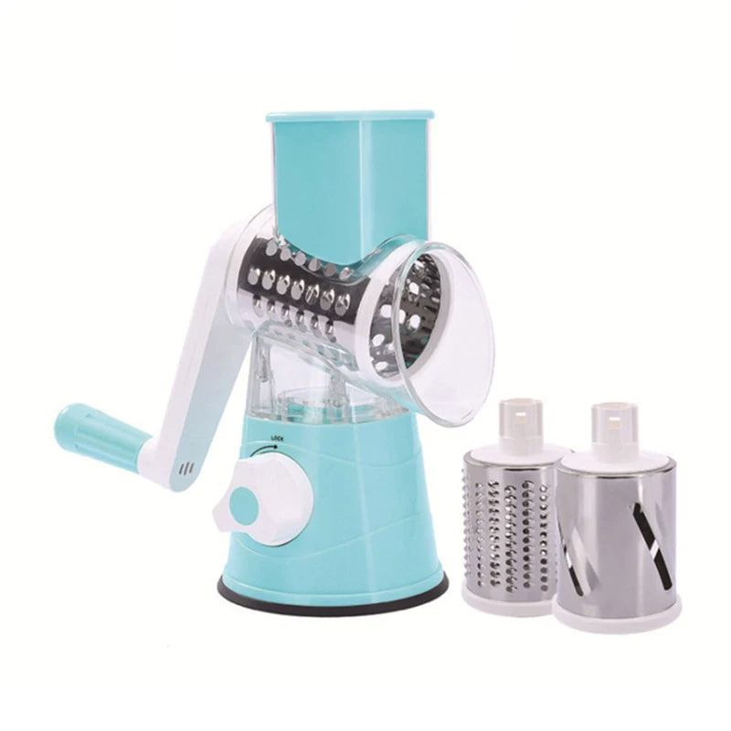 Kitchen Multifunctional Vegetable Slicer Fruit Cutter Cheese Shredder Qme one size Blue