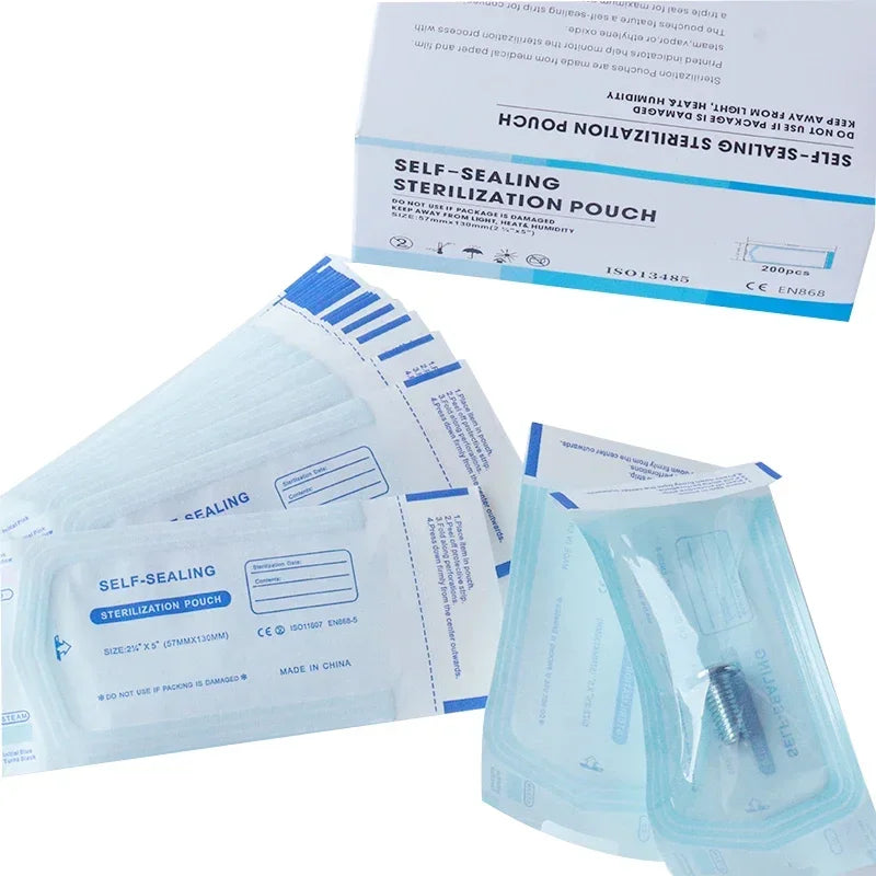 200pcs/box Self-sealing Sterilization Pouches Bags 5 Sizes Medical-grade Bag Disposable Tattoo Accessories Supplies Qme