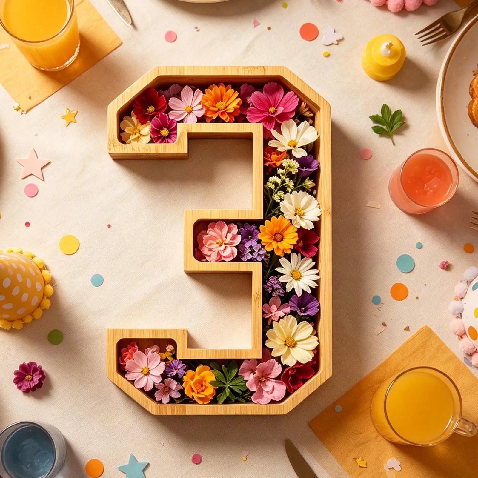 Numbers Party Food Reusable Fruit Display Platter Charcuterie Tray Qme