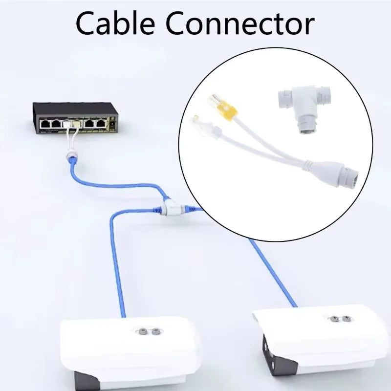 3PCS RJ45 Splitter 1 to 2 Connector 4P8P POE Adapter Ethernet Cable Extender Qme
