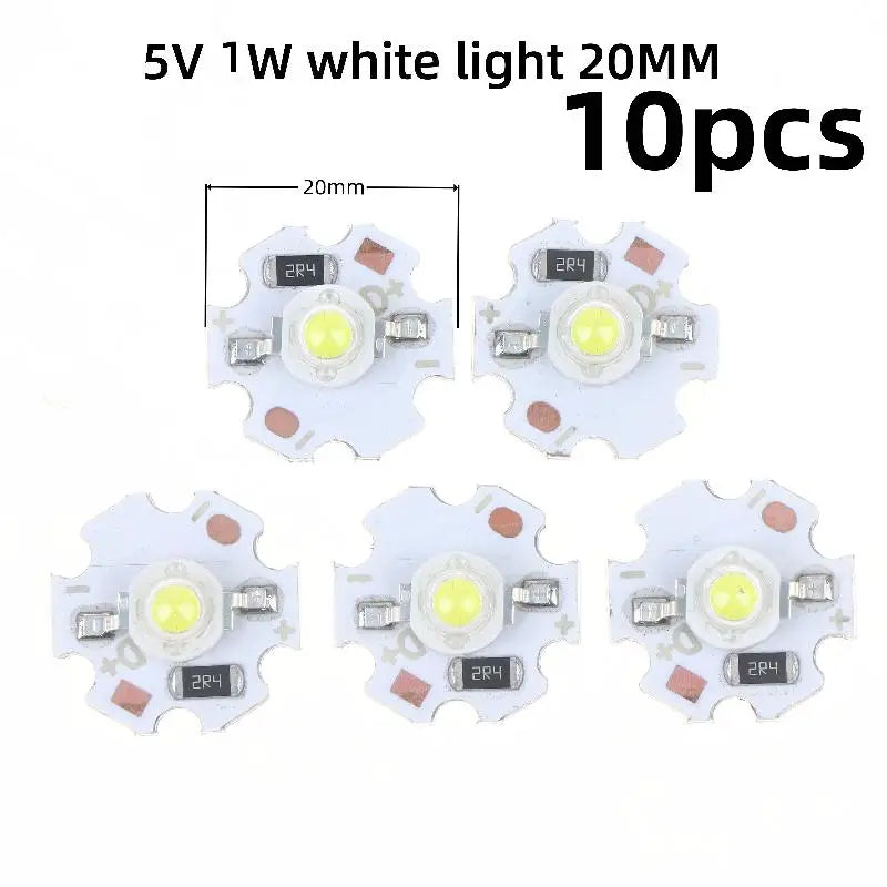 5/10Pcs 16mm 20mm LED Lamp Boards 1W 3W Single Color 5V 12V Warm Neutral White Spotlights Downlights Sunset Lights Qme White 5V 1W 10pcs