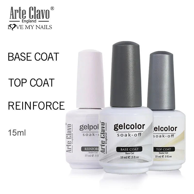 Arte Clavo UV LED Gel Nail Polish Base Primer Coat Varnishes Qme