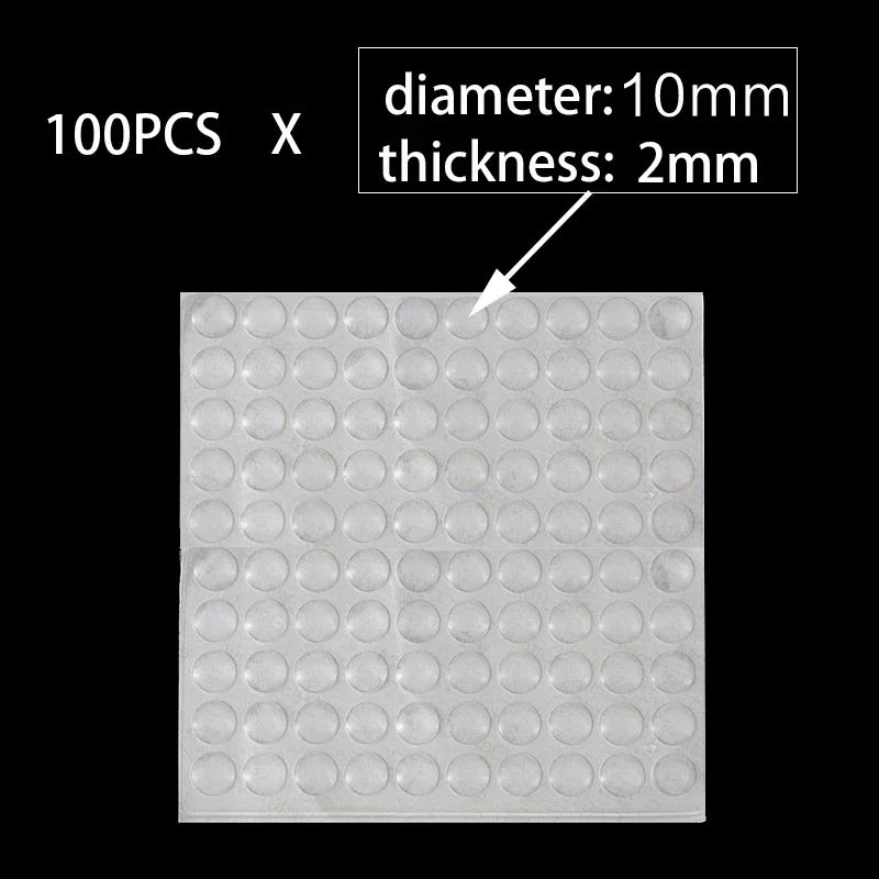 100Pcs Soft Silicone Rubber Anti Slip Bumpers Feet Pads Damper Buffer Cabinet Bumpers Silicone Furniture Pads Drawer Door Pad Qme OD10X2mmX100PCS