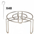 Stainless Steel Vertical Grill Rack Detachable String Grill Vertical Barbecue Skewer Bracket 12/24/36/48 Skewer Holder Qme 48