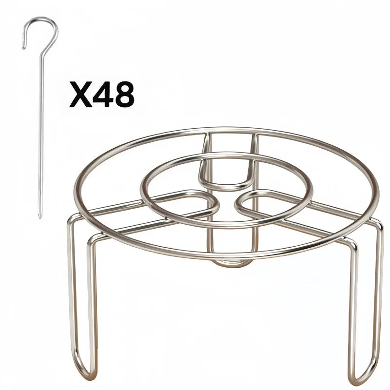 Stainless Steel Vertical Grill Rack Detachable String Grill Vertical Barbecue Skewer Bracket 12/24/36/48 Skewer Holder Qme 48