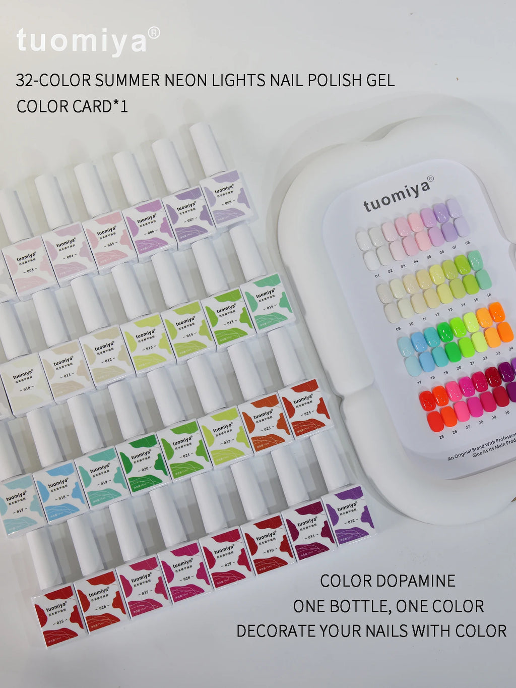 32-Color Dopamine Macaron Nail Polish Gel Chart UV DIY Art Tools Qme