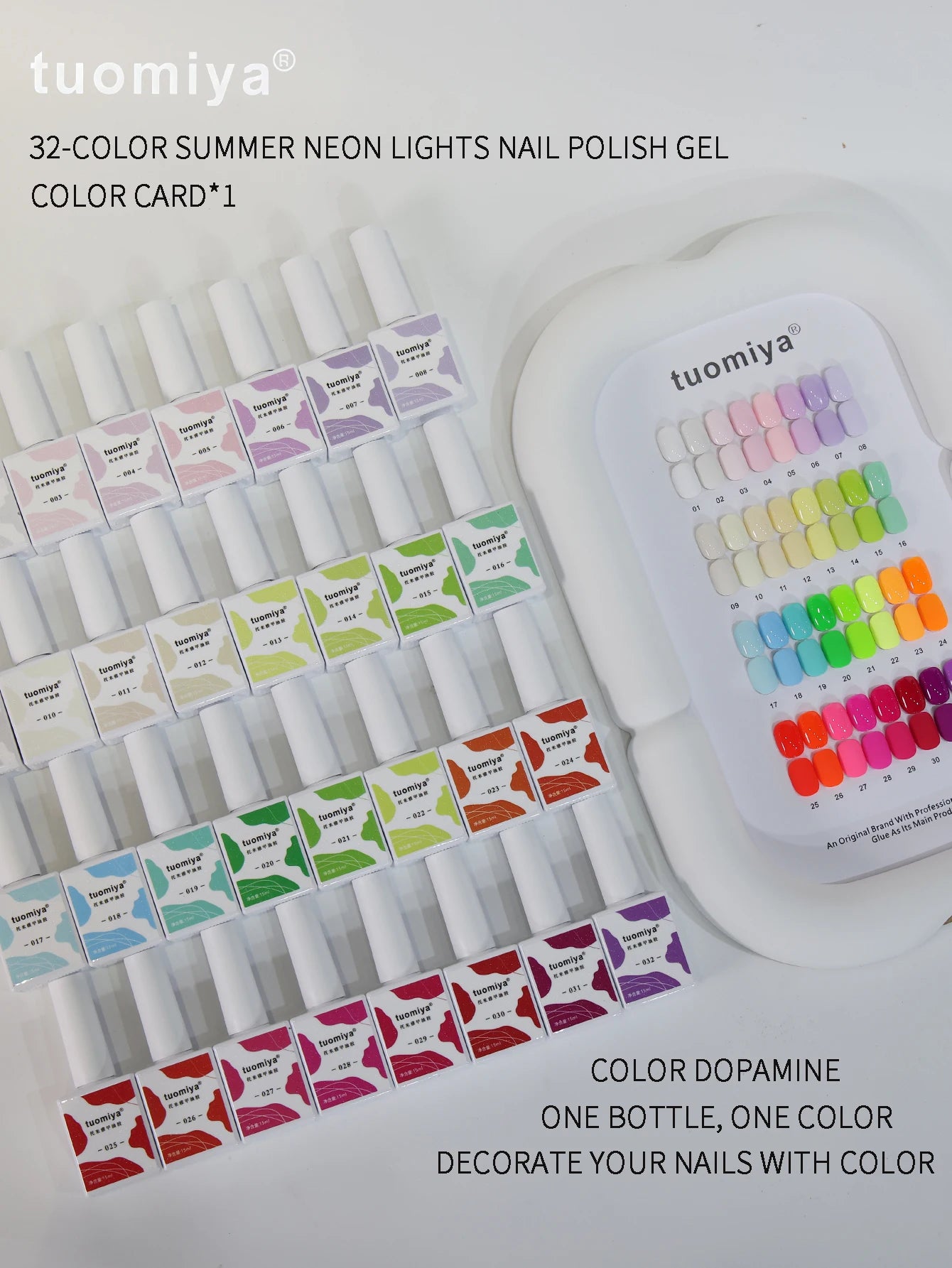 32-Color Dopamine Macaron Nail Polish Gel Chart UV DIY Art Tools Qme