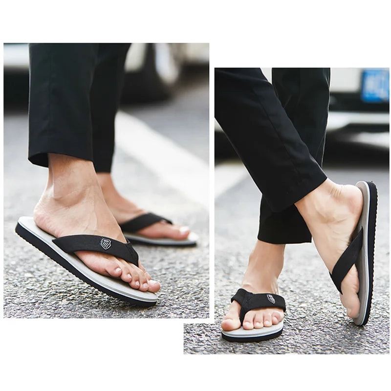 Hot High Quality Men Beach Shoes Summer Casual Flat Slippers Male Indoor Bathroom Anti-Slip Flip Flops Man Flip-Flops Men Sandal Qme