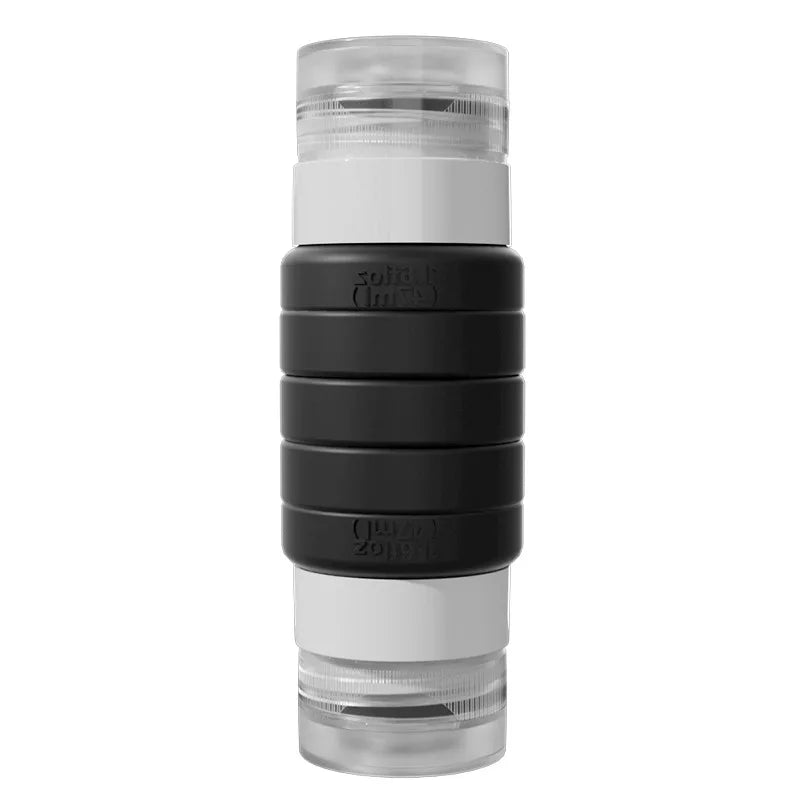 Silicone Dual Head Travel Dispenser Bottle Leak Proof Portable Qme black Silicone
