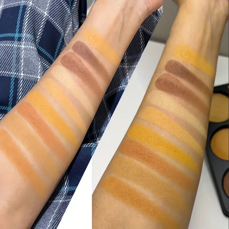 Dark Skin Tone 9-in-1 Face Palette Waterproof Concealer 9 Shades Contour Bronzer Wheat Makeup Palette for Women Qme