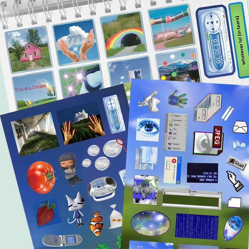 8 16 Sheets Y2k Gen Z Electronic Memories Retro Dreamcore Collages Qme