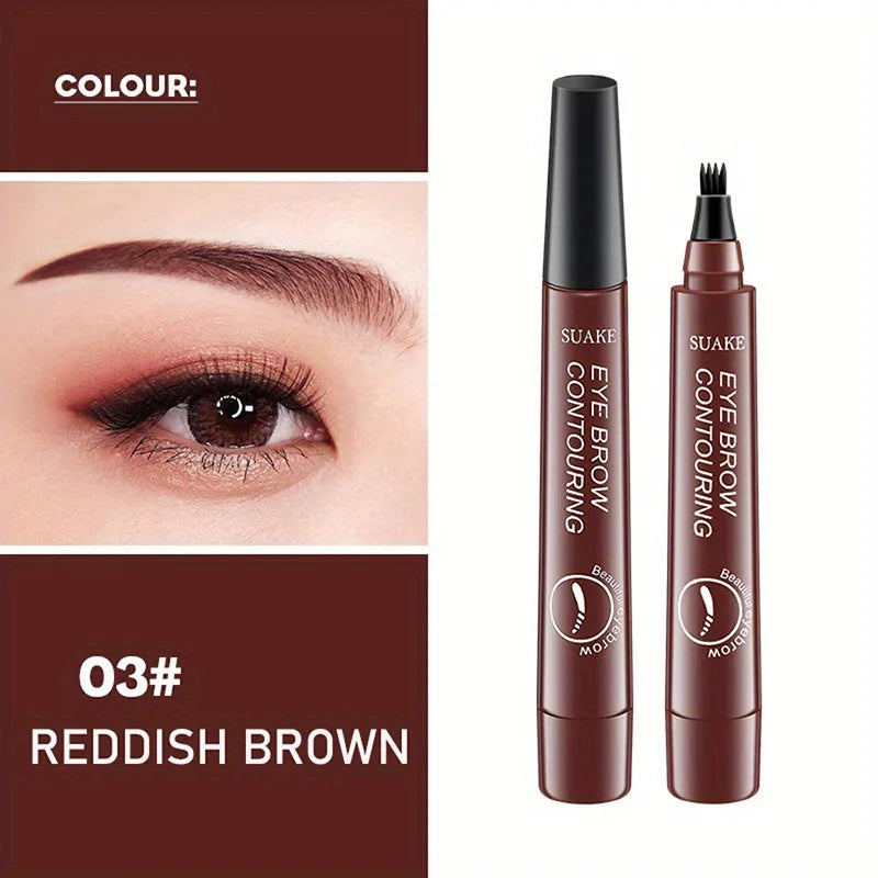 Four-pronged Eyebrow Pencil Four-end Long-lasting Non-smudged Qme 03 Reddish brown