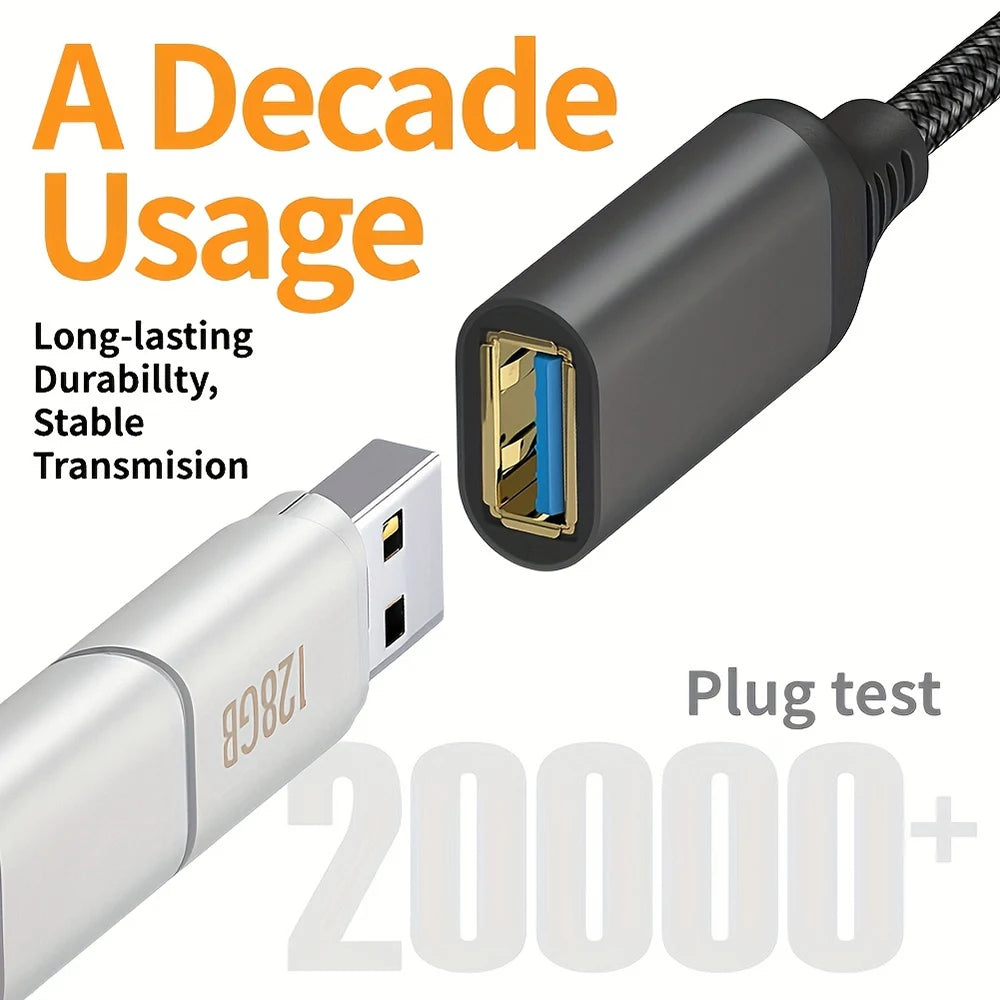 0.5m-5m Transmission Cord For Desktop/Laptop/Mouse/Printer/Camera/Gamepad USB3.0 Extension Cable Female To Male Extender Cord Qme