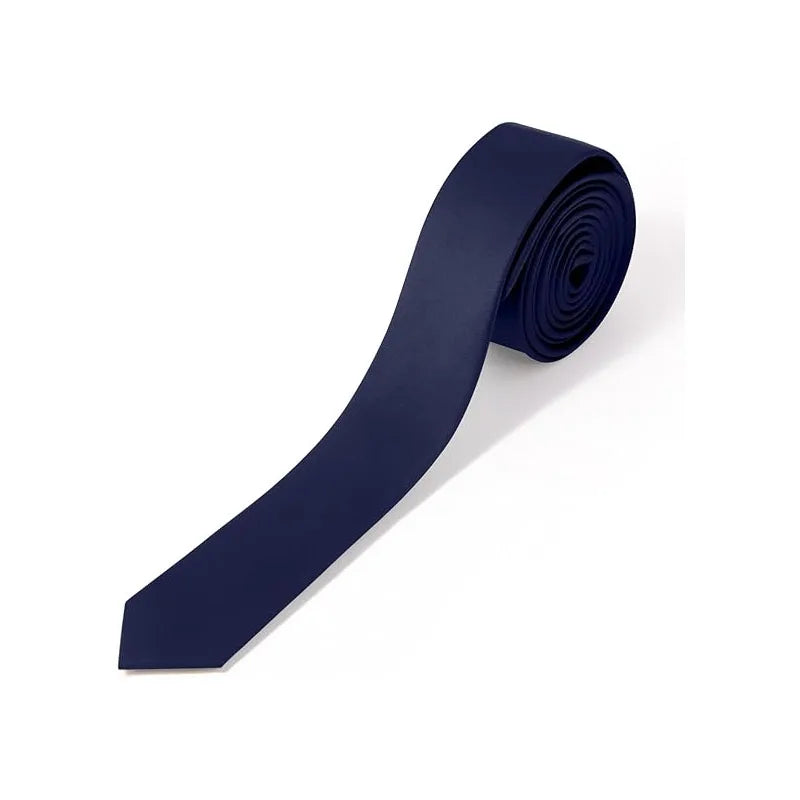 Skinny Ties Black Men Women Solid Pure Plain Formal Slim Long Wedding Qme COLOR6