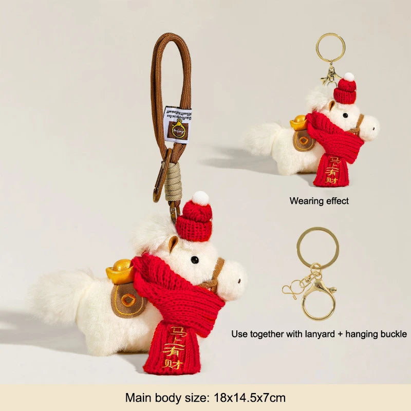 Cartoon Lion Dance Keychain Awakened Lion Chinese Style Lion Dance Pendant Doll Year Of Horse Chinese New Year Gift Qme style 16