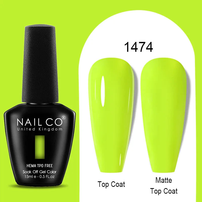 Nailco Jelly Gel Nail Polish Transparent Varnishes 44 Colors Red Pink