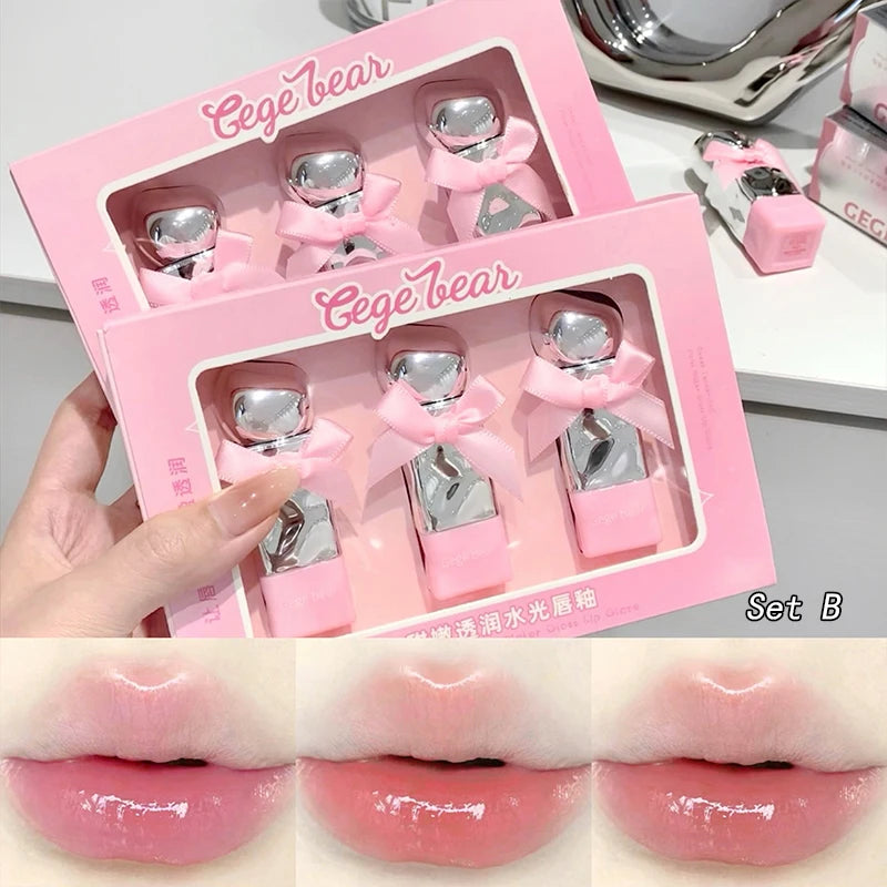 Gegebear Water Gloss Lip Glaze Mirror-like Makeup Not Easy Stain Cup Qme GX1138-1-B
