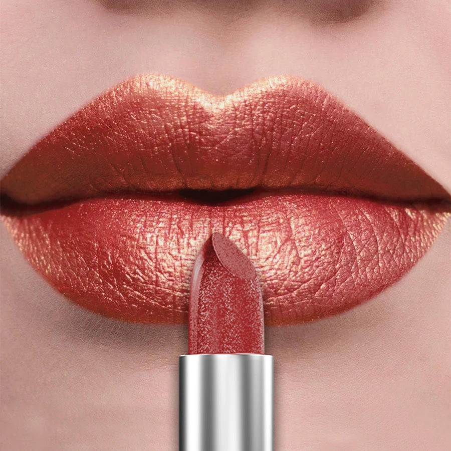 21Colors Bold Intense Glitter Shiny Metallic Lipstick Pearlescent Lip Qme 112