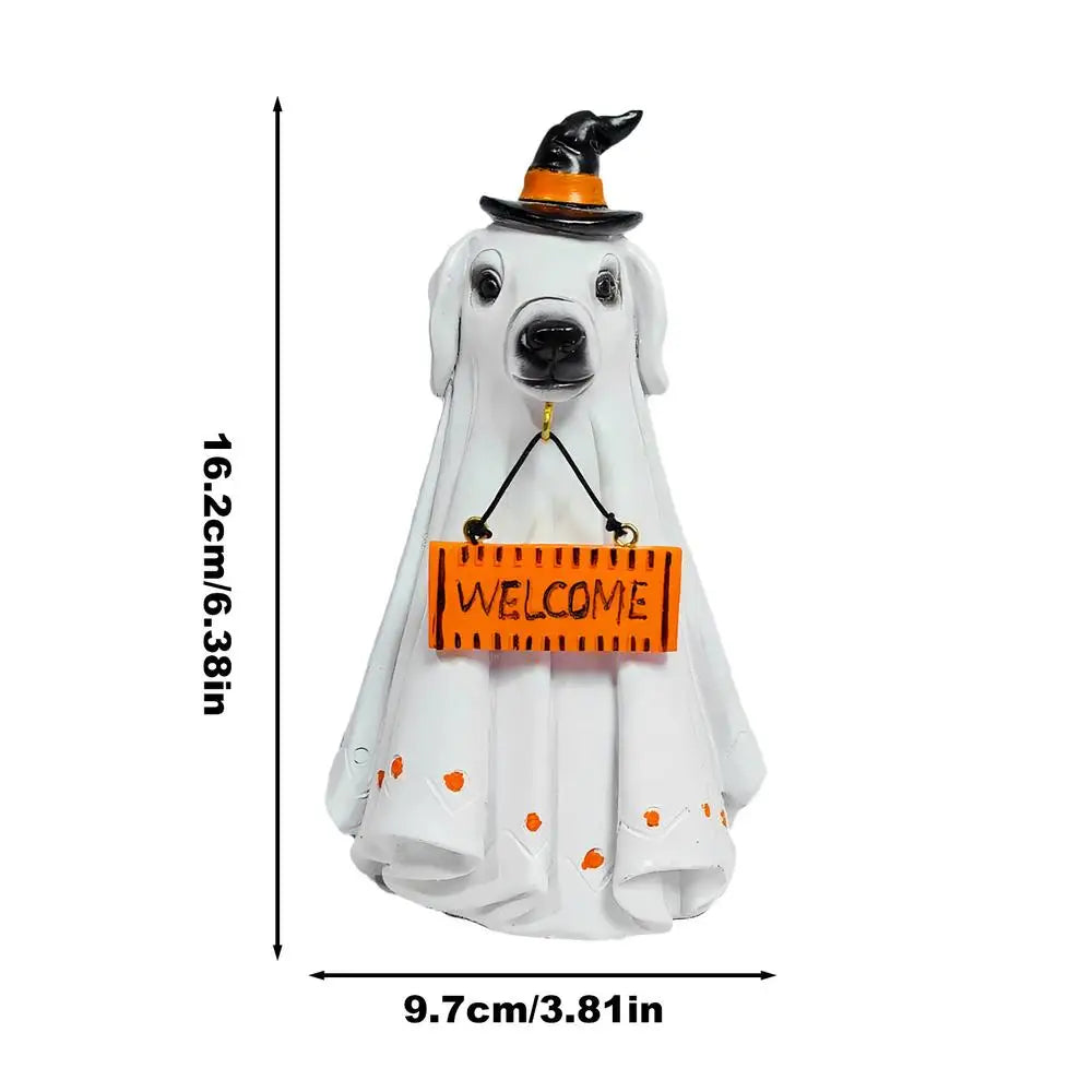 Halloween Figurines Spooky Resin Ghost Animal Statue Decorations Qme Puppy China Mainland