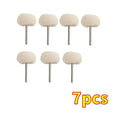 7Pcs Mini grinding sanding head abrasive disc felt 3mm Shank buffing wheels metal Polish Brush Drill Rotary Tool Accessories Qme 3mm Shank 7pcs