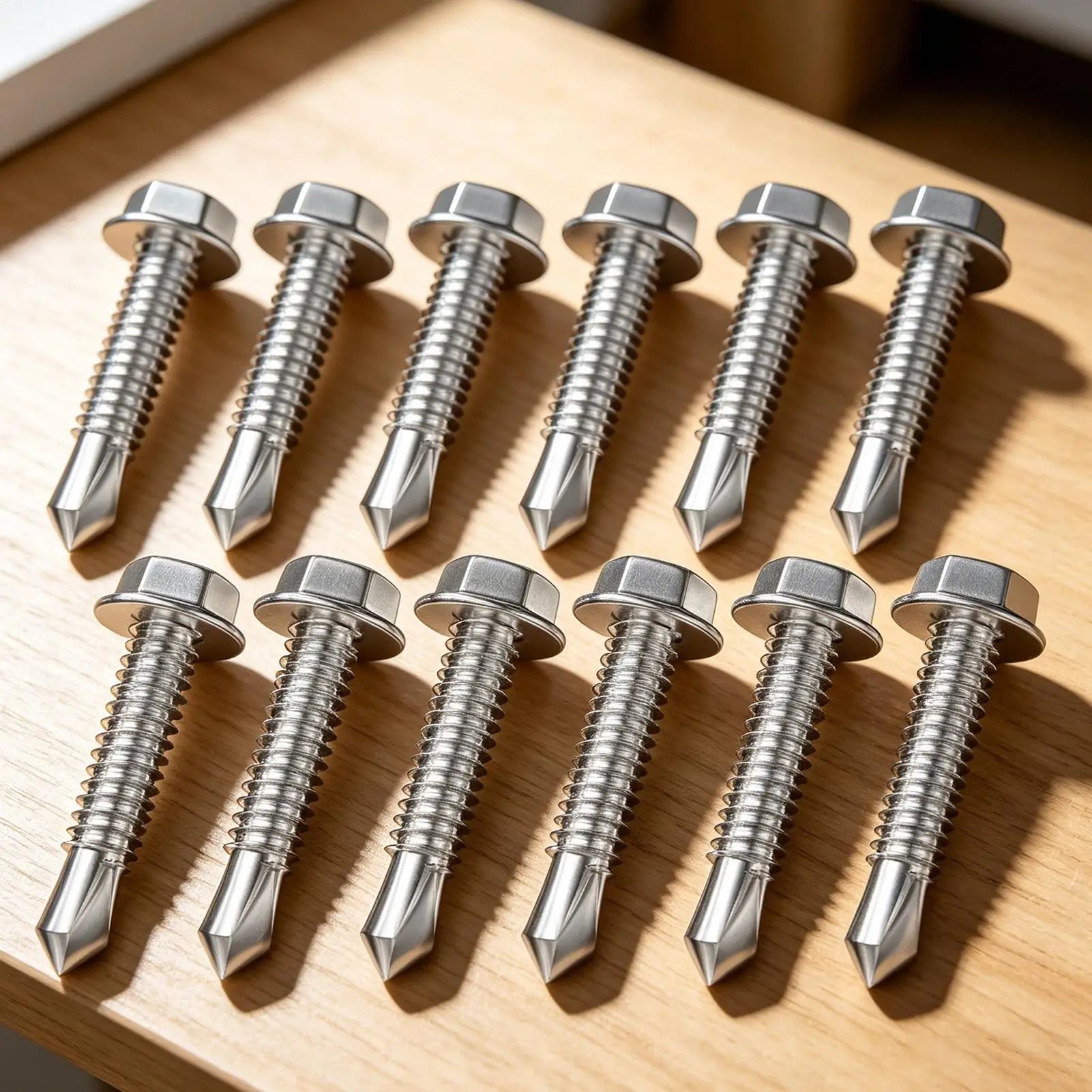 Metal Self Tapping Screws 250 Pieces Stainless Steel Hex Self Drilling Screws For Metal For Adults Technician Mechanic Repair Qme