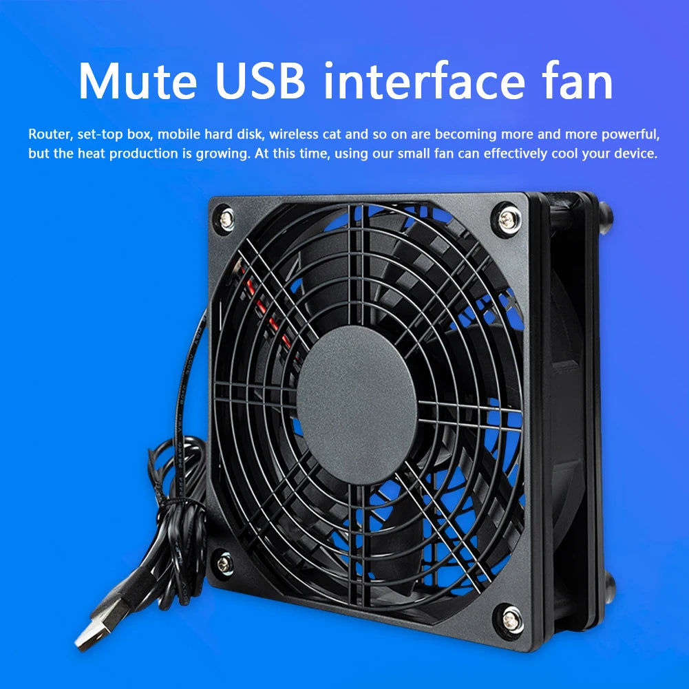 Mute Radiator Cooler Computer Case Chassis Cooling Router Set-top Box 5V USB Fan for Office Caring Computer Supplies Qme
