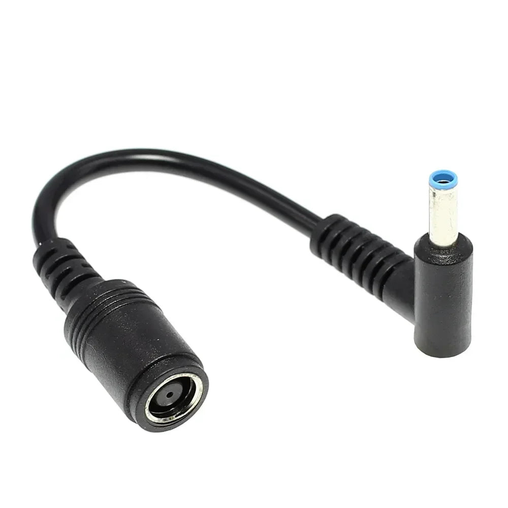 Female 7.4mm X 5.0mm To 4.5mm X3.0mm Male Charger Adapter Power Connector Converter Cable DC Jack for Dell Hp Qme Silver gray
