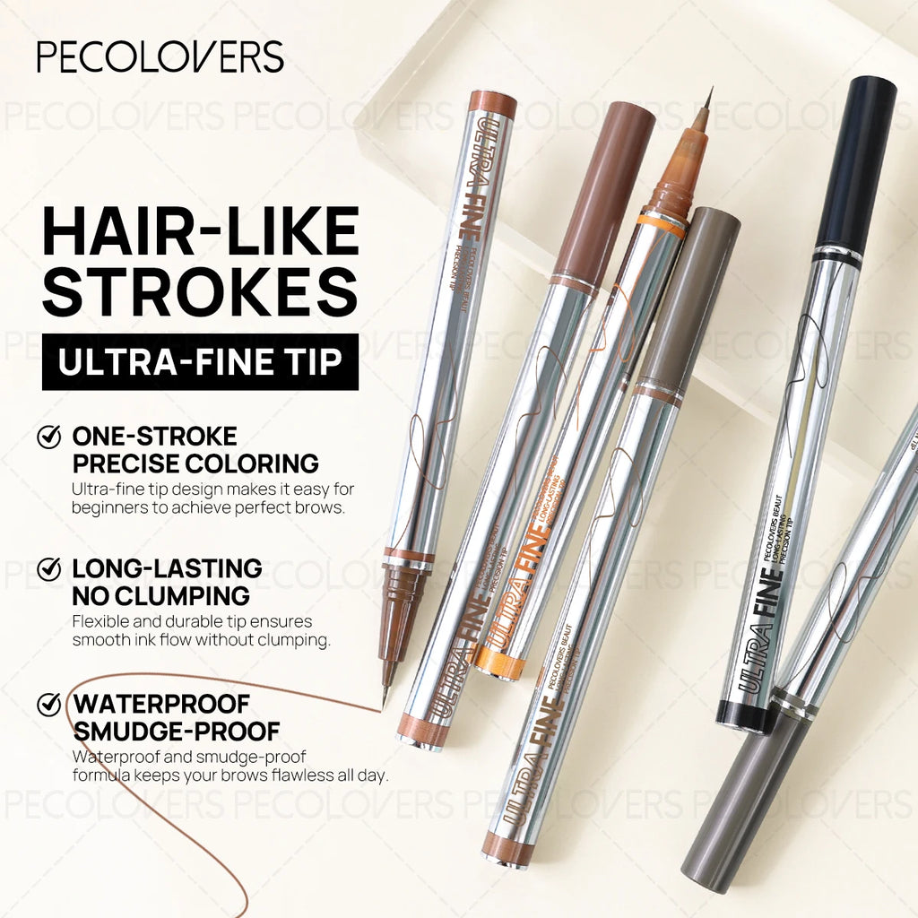 Liquid Eyebrow Pencil Soft Mist Black Gray Brown Waterproof Qme