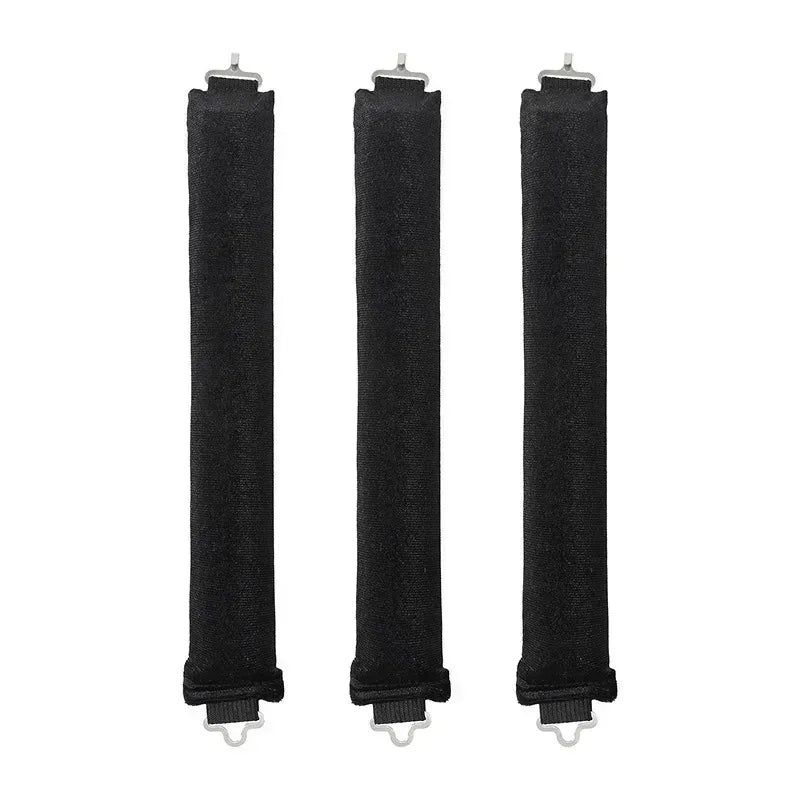 Heatless Hair Curlers Curling Rod Headband No Heat Hair Rollers Lazy Curls with Hook Sleeping Soft Flexi Rod Hair Styling Tools Qme 3pcs Black