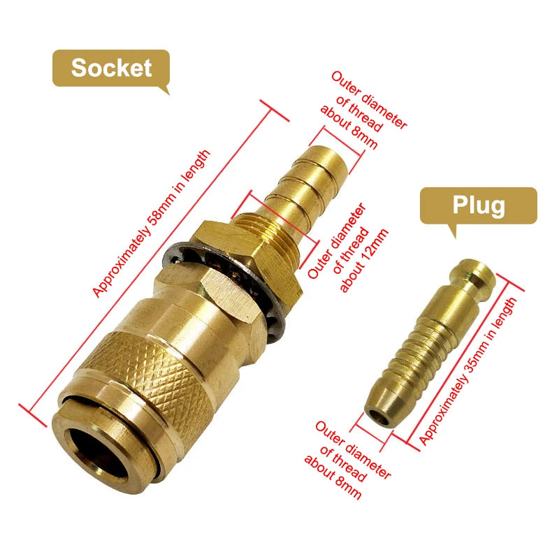 Cooled Gas Adapter Connector Clamp Welding Machine Quick Fitting Female Male Water MIG TIG Welding Torch Tools Welder. Qme B1