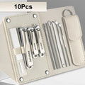 Professional Nail Clippers 5 Rotating Leather Bag Manicure Tools Home Qme 10pcs