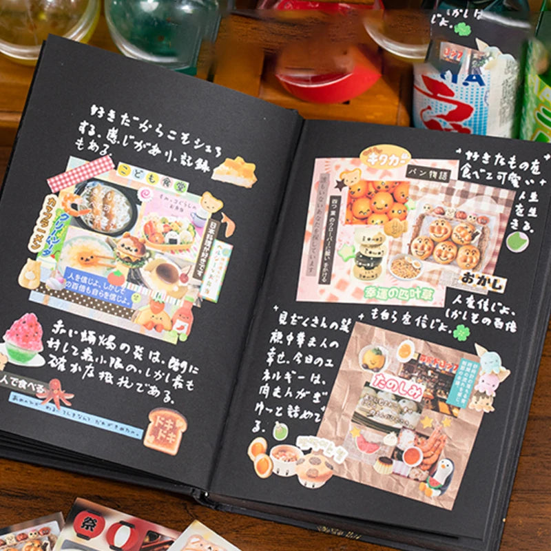 Vibrant Japanese Snack Sticker Book, Izakaya & Dessert Shop Elements, Ideal for DIY Creators & Junk Journal Decoration Qme