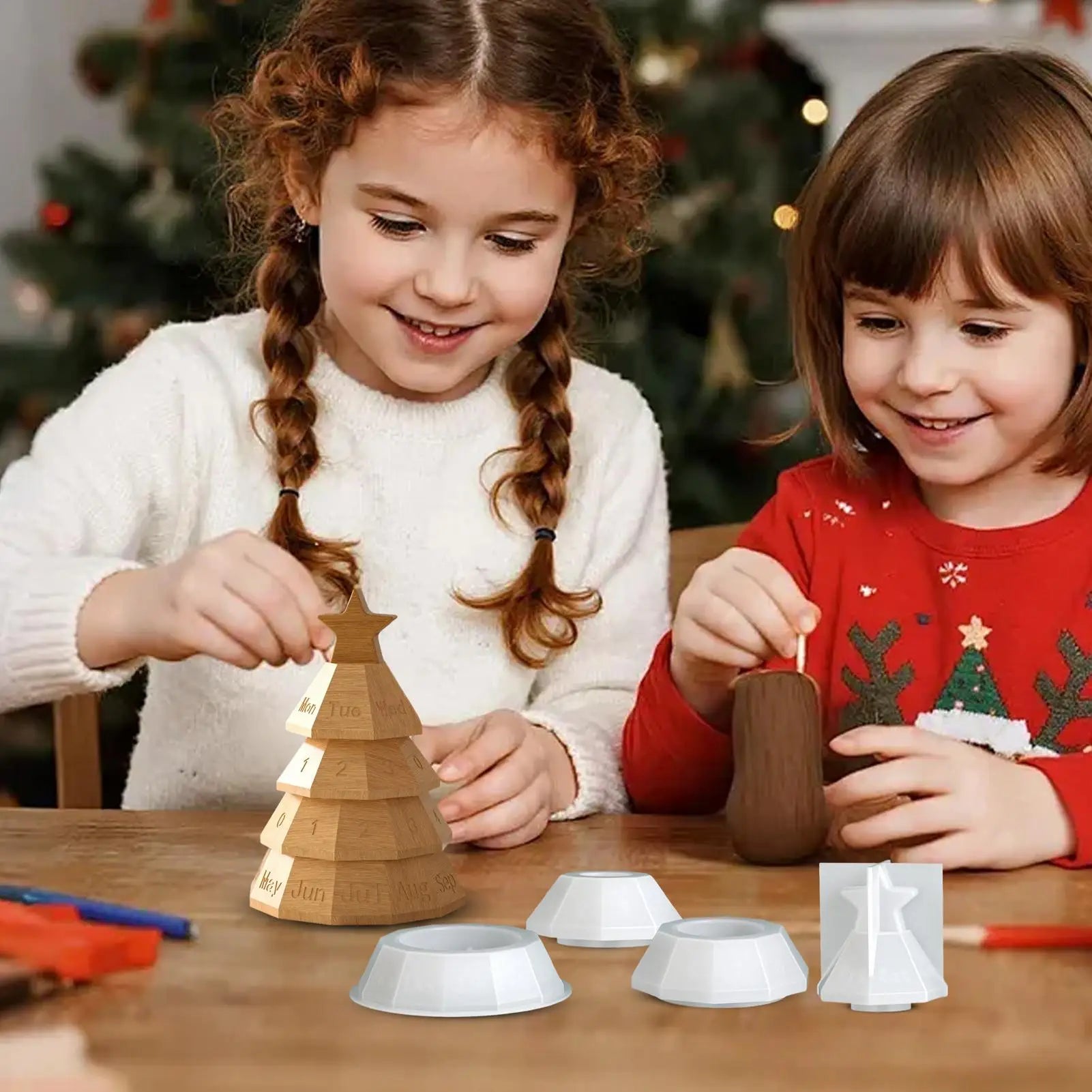 Silicone Crafting Mold Beginners Art Project Mould Stacking Christmas Tree Silicone Mold For Concrete Plaster Clay Children Qme China Mainland