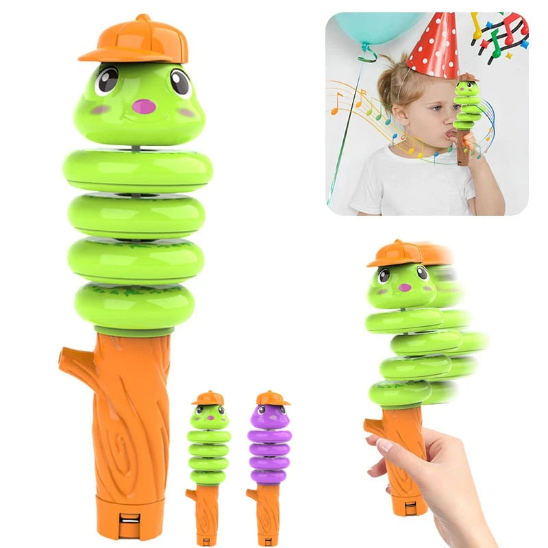 Whistling Snake Toy Twisting Whistle Animal Noise Makers Toddler Decompression Swinging Balance Toy Preschool Educational Toy Qme