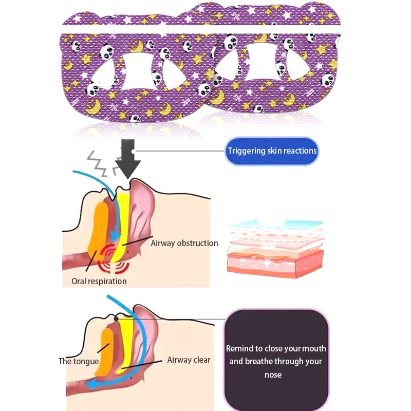 Anti-snoring Stickers Children Adults Night Sleep Aid Lip Nose Qme