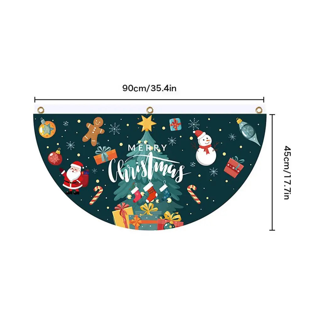 Christmas Party Banner Half Fan Shaped Festival Decoration Waterproof Qme Green China Mainland