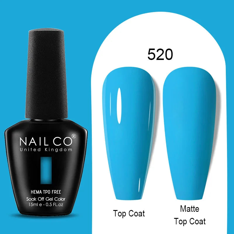 Nailco Jelly Gel Nail Polish Transparent Varnishes 44 Colors Red Pink
