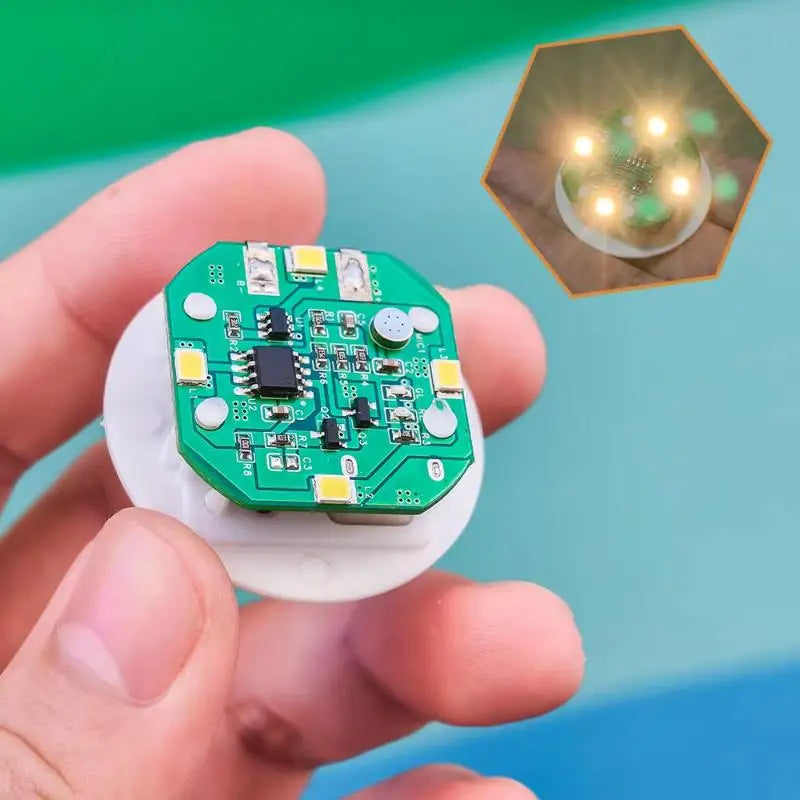 1Pc Tapping/Sound Control Lighting Toy 38mm Rechargeable LED Light Night Lamp DIY Dollhouse Accessories Wall Bedside Lamp. Qme A2