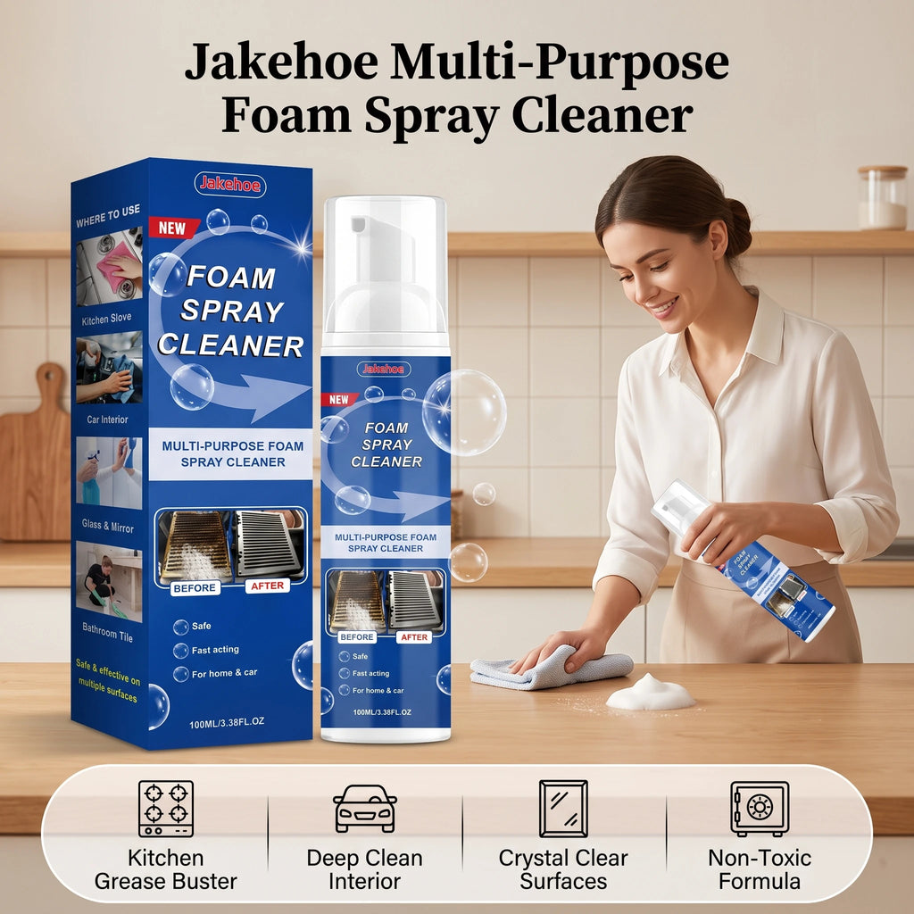 Multi-purpose Foam Cleaning Spray Remove Oil Stains Restore Surface Gloss Descaling Fast Acting No-Rinse Kitchen Foaming Cleaner Qme