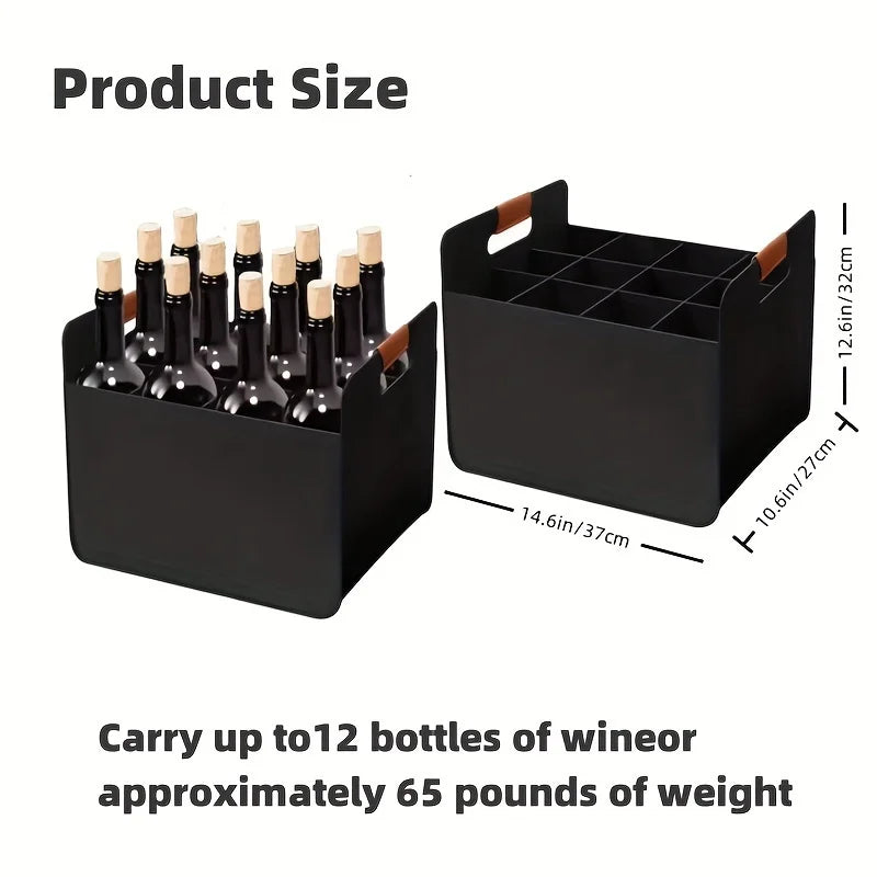 Portable Felt Wine Storage Box Reusable Glass Bottle Organizer Qme