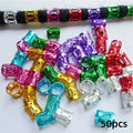 Metal Hollow Hair Rings Beads Braid Clips Dreadlock Cuffs Braiding Qme Colour mixture 50Pcs