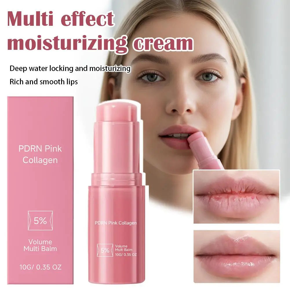 PDRN Pink Collagen Volume Multi Balm Stick Portable Plumping Facial Qme