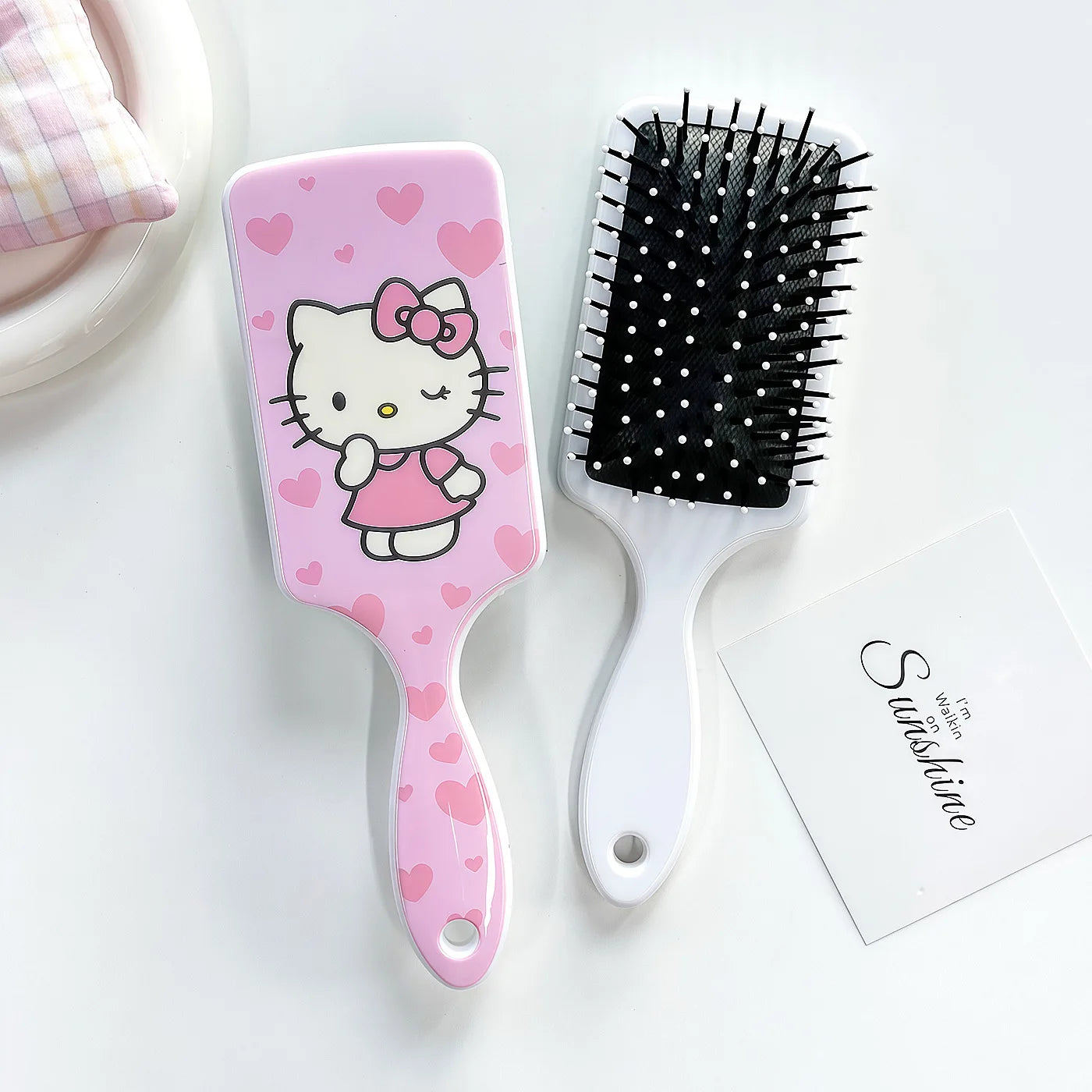 Hello Kitty Kuromi Square Clear Comb Cartoon Cushion Comb Hair Comb & Scalp Massager Air-Cushion Comb Qme 13