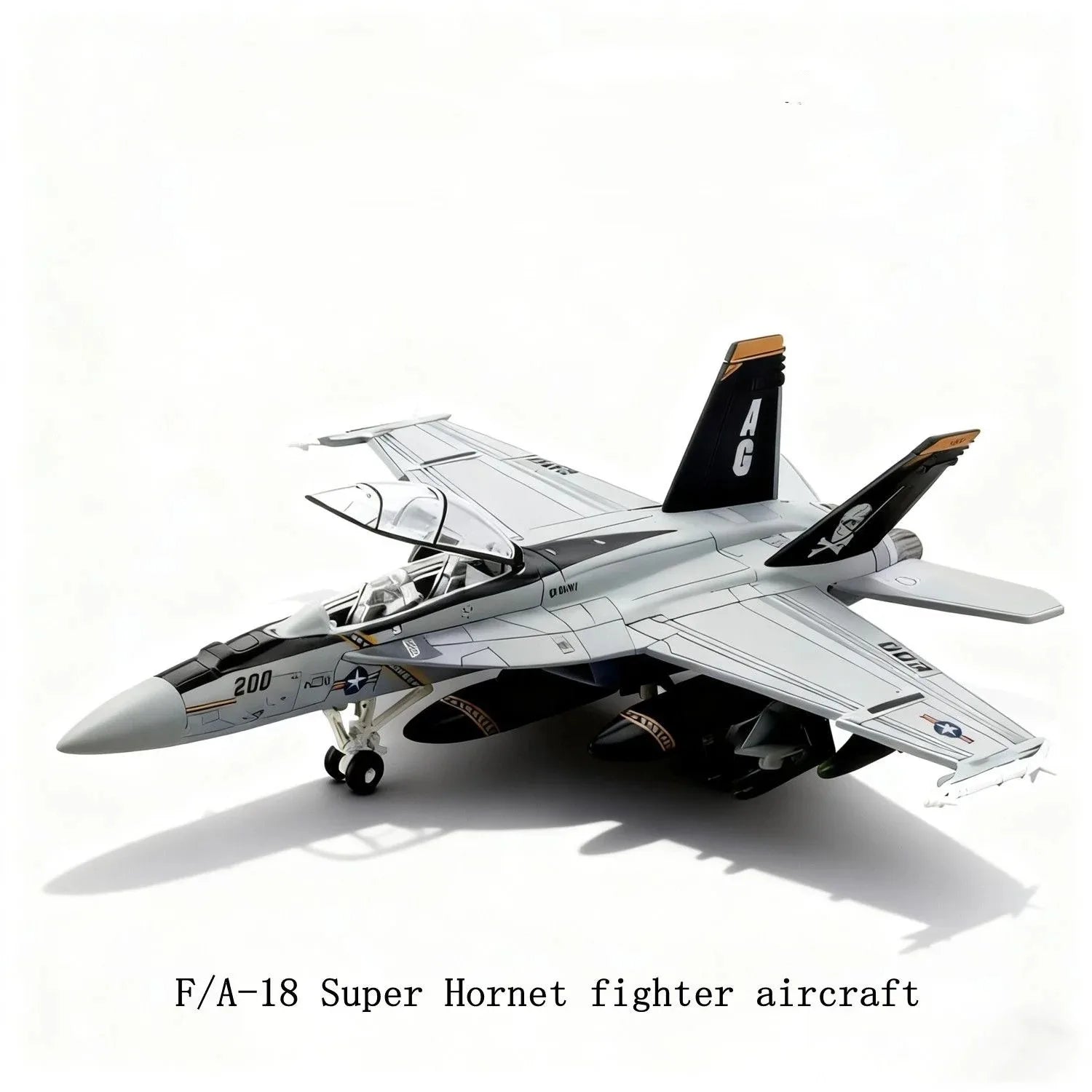 1:72 Scale Replica F18 F-18 VF103 Grumman Tomcat Super Hornet F/A-18F Pirate Flag Fighter US Navy Plane Military Model Toys Kids Qme