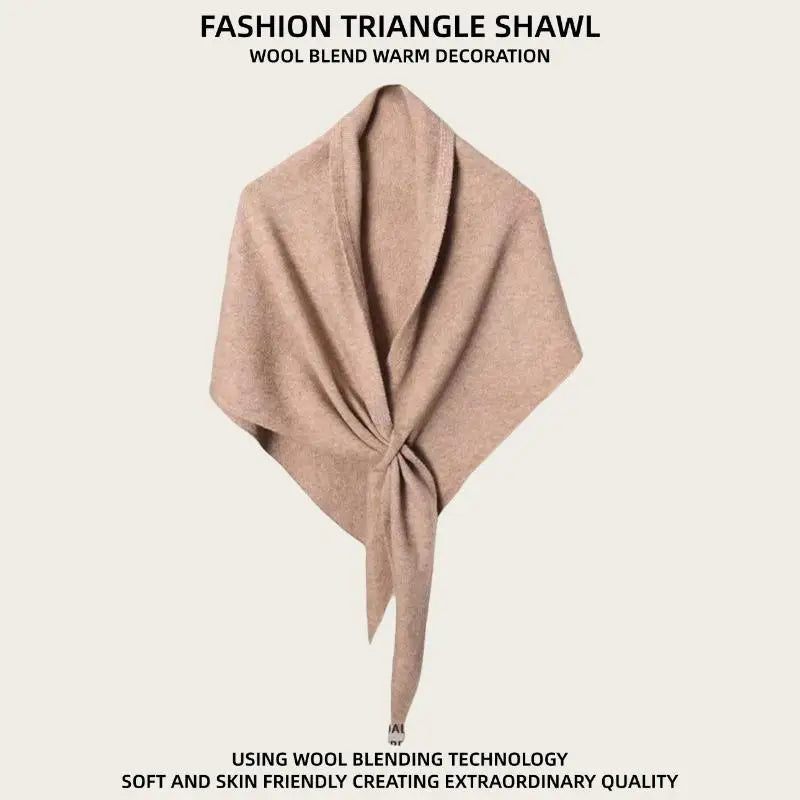 Winter Women Shawl Wraps Cardigan Cape Wool Blend Triangle Scarf Qme Apricot